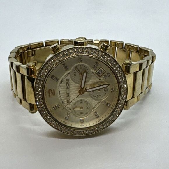 Michael Kors Parker MK5354 Women\'s Gold Stainless Steel Analog Dial Watch JNA387